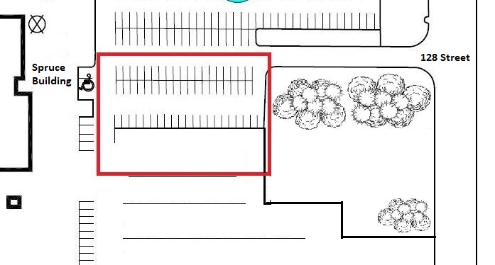 Surrey Spruce Parking Lot Map